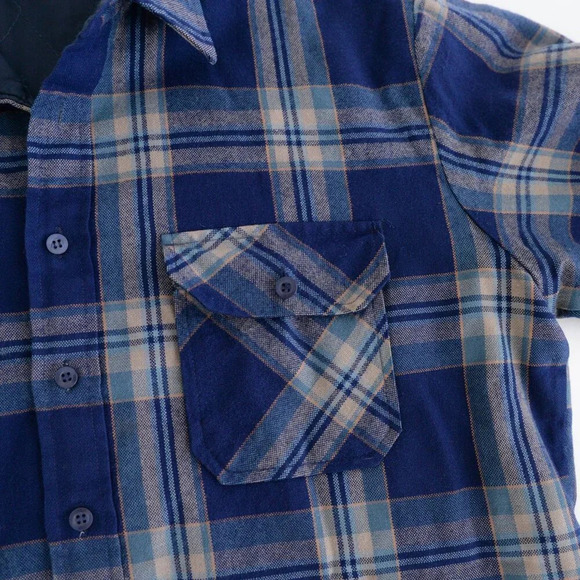 Vintage 90S Oakton Ltd Blue And Cream Plaid Button Up Outdoor Shacket Large - Picture 10 of 11